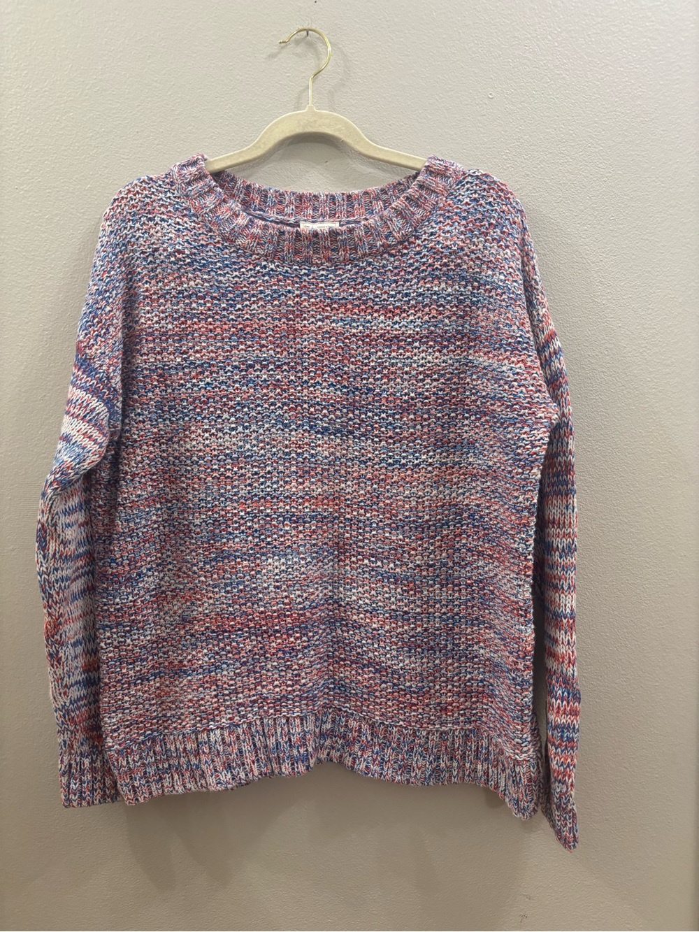 GAP Multicolor Pink, Blue & White Crewneck Sweater